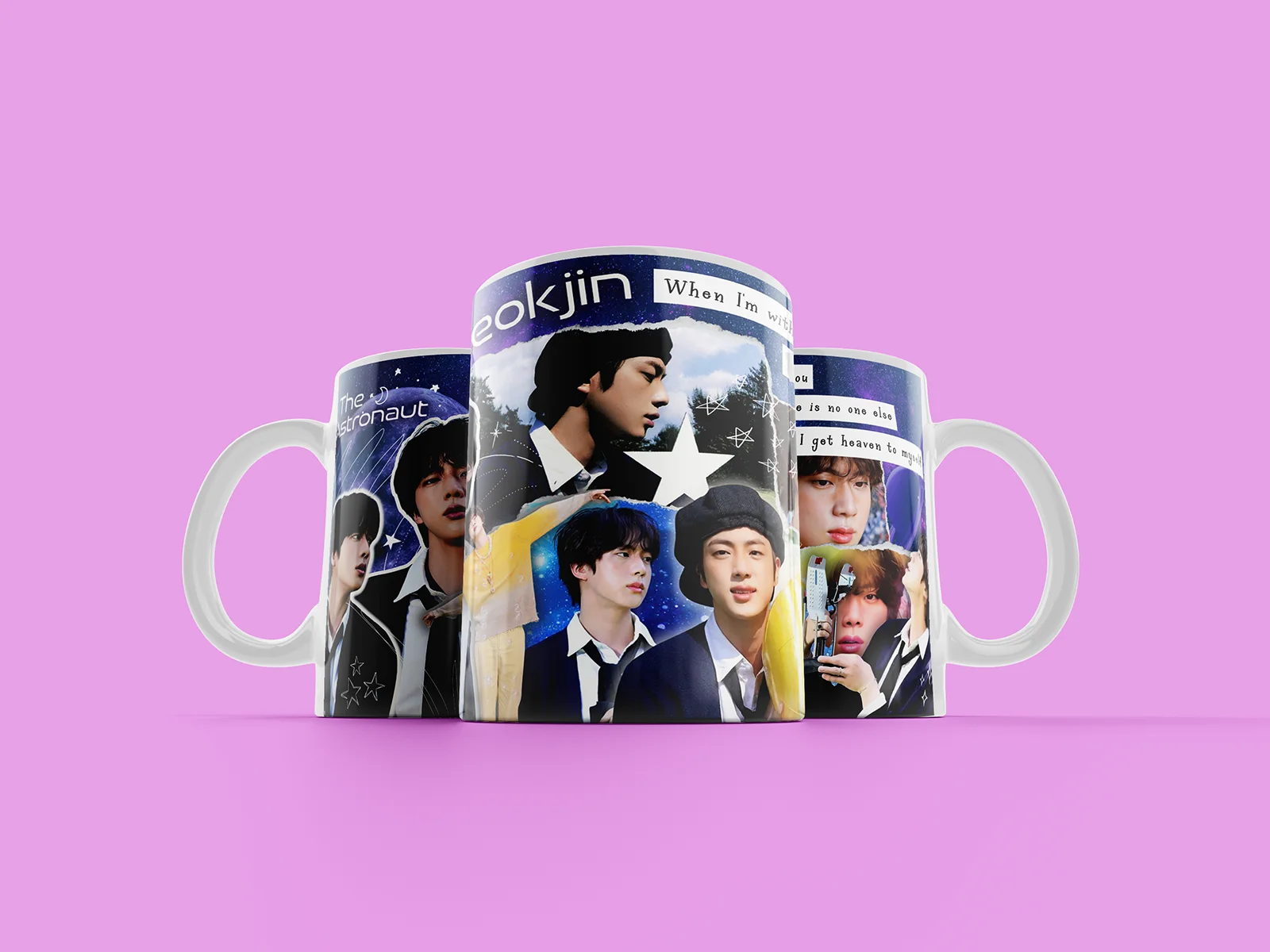 Caneca personalizada do BTS Jin inspirada na música The Astronaut