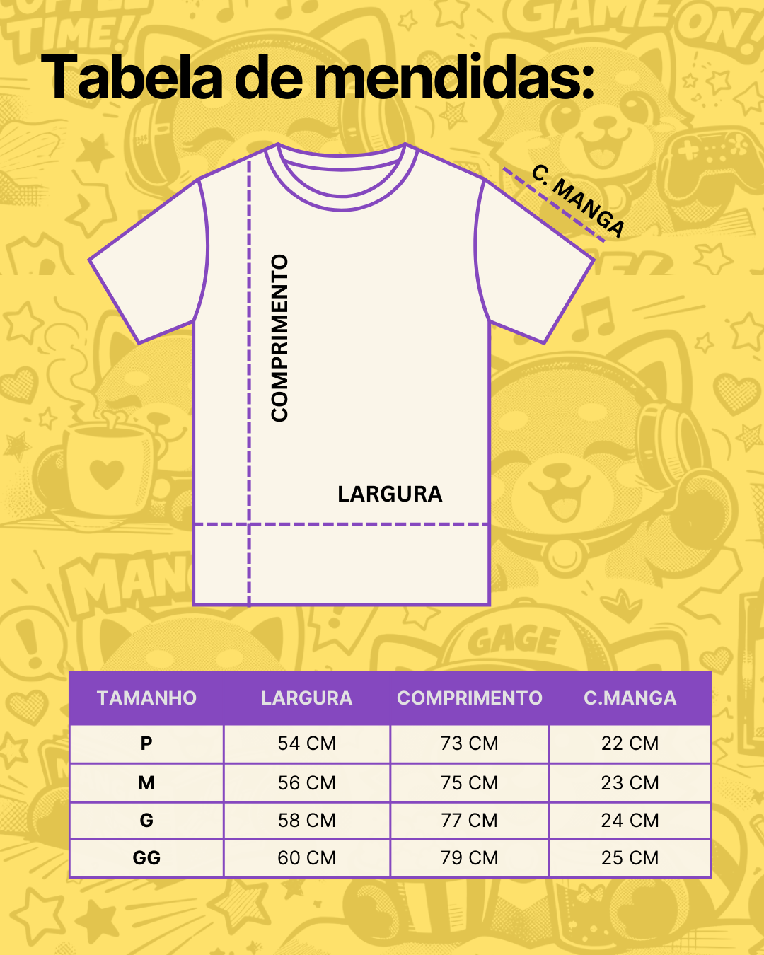 Tabela de Medida GagePop